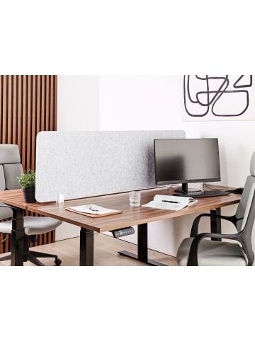 Beliani Schreibtischtrennwand SPLIT in Grau - (W) 160 x (H) 50 x (L) 1 cm