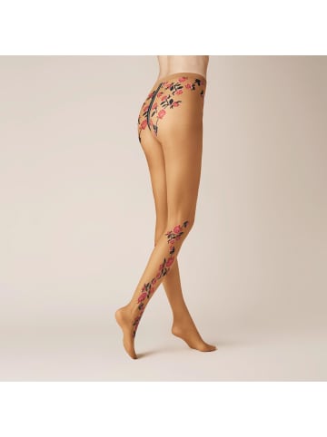Kunert Feinstrumpfhose Elegant Flower Blumenmuster in golden