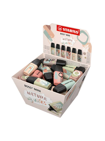 STABILO Textmarker BOSS MINI Naturevibes Bonbonkorb 50 Stück/6 Farben