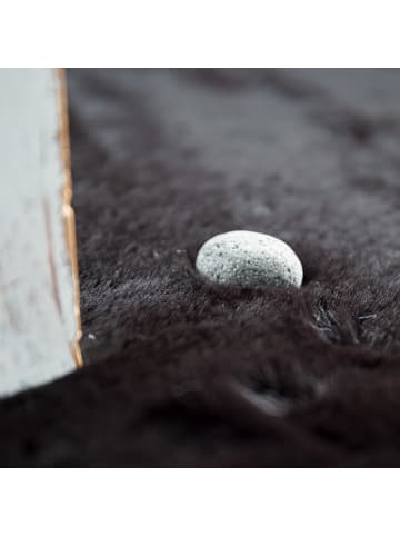 KADIMA DESIGN Hochflor Teppich Unifarben schmutzabweisend in Schwarz