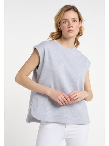 DreiMaster Damen Ärmelloses Sweatshirt in Hellgrau Melange