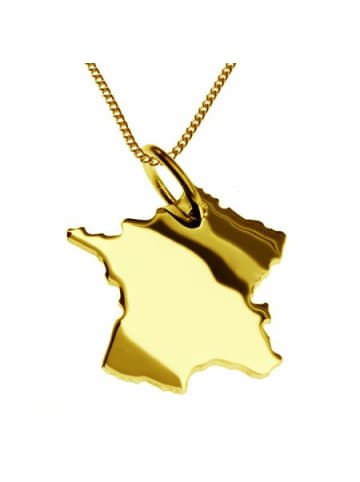 Schmuckador 50cm Halskette + Frankreich Anhänger in 585 Gelbgold in gold