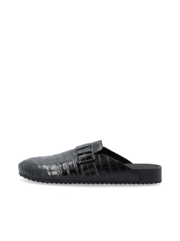 Bianco Mules in BlackCroco