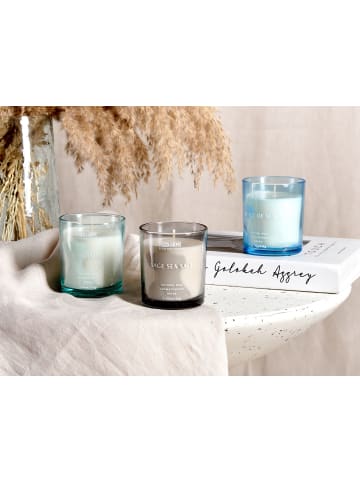 Beliani 3er-Set Kerze SHEER JOY in Grün/Grau/Blau