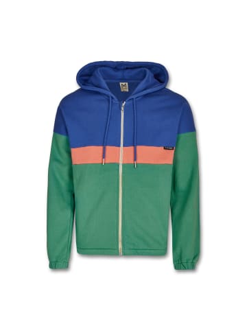 MANITOBER Cut & New Sweatjacke in Blue/Peach/Green