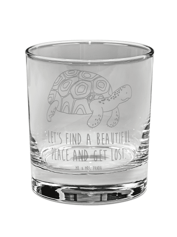 Mr. & Mrs. Panda Whiskey Glas Schildkröte MHerzieren mit Spruch in Transparent