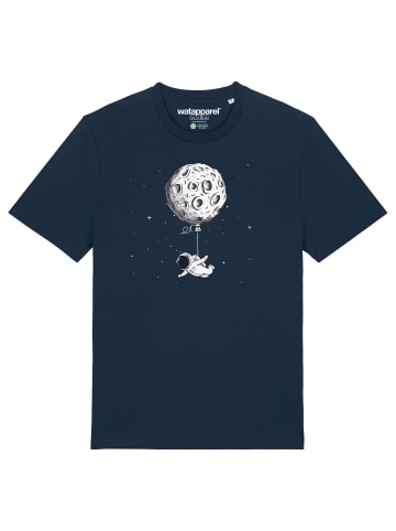 wat? Apparel T-Shirt Funny Spaceman in Dunkelblau