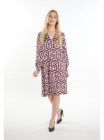 DreiMaster Damen Midikleid in Wollweiss Bordeaux