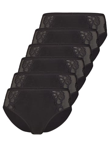 Nina von C. 6er Pack Damen Hüftslip in schwarz