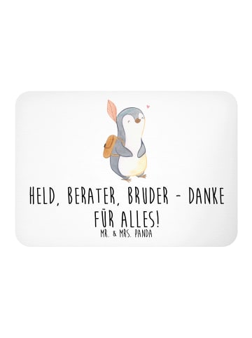 Mr. & Mrs. Panda Kühlschrankmagnet Held Bruder mit Spruch in Weiß