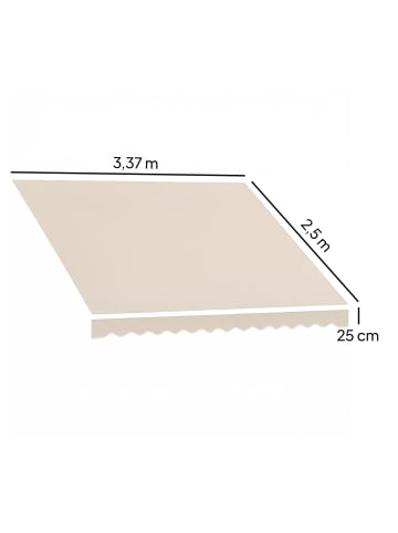 Outsunny Markisenbespannung in Cremeweiß 337L x 250B x 25H cm
