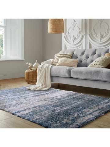 KADIMA DESIGN Hochflor Teppich Ombre Muster, Abstrakt, Schlafzimmer in Blau