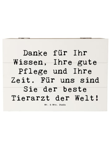 Mr. & Mrs. Panda Kiste Spruch Bester Tierarzt mit Spruch in Weiß