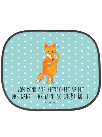 Mr. & Mrs. Panda Fensterblende Auto Fuchs Lord mit Spruch in Türkis Pastell