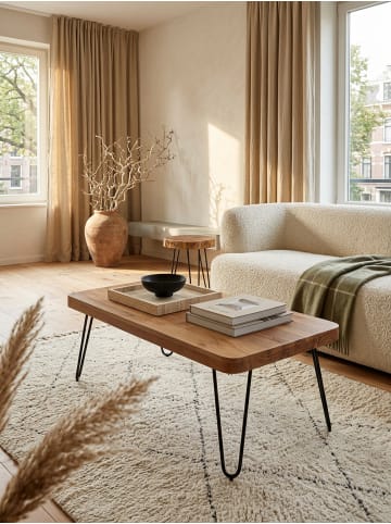 KADIMA DESIGN Couchtisch BAGLI Massiv-Holz 115 cm breit Wohnzimmer-Tisch in Akazie