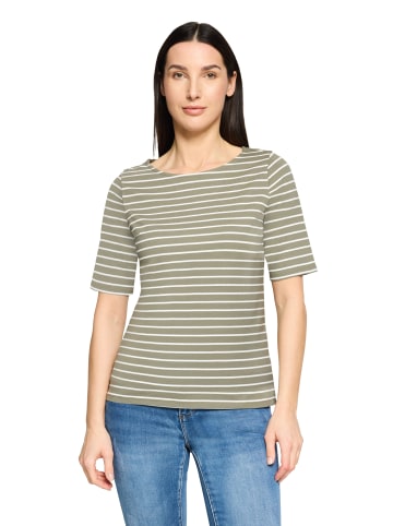 Betty Barclay Ringelshirt mit U-Boot-Ausschnitt in Khaki/Cream