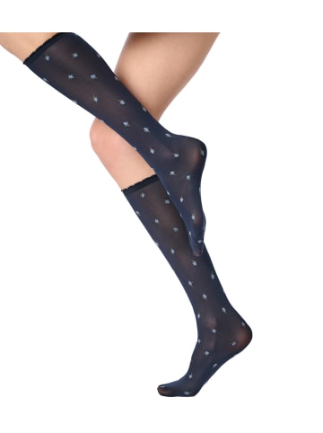 Oroblu Kniestrümpfe FLORAL ROSES in blau