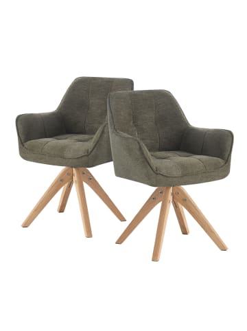 DUBI Möbel 2er-Set: Drehstuhl THOMAS-LINA in Grün- (B)61 x (H)82 x  (T)62 cm