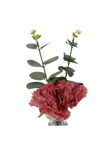 Atmosphera Créateur d'intérieur Blumenarrangement im Glas CARMEN in Dunkelrosa, 30 cm