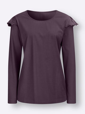 Sieh an! Langarmshirt in aubergine