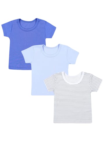 TupTam 3er- Set Kurzarmshirts in blau/grau