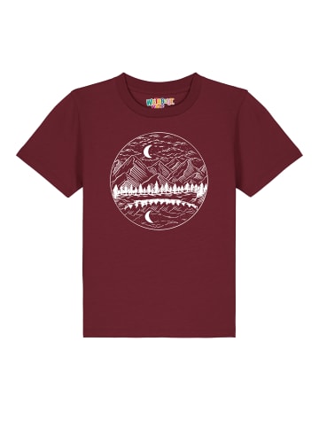 wat? Apparel T-Shirt Mountains by night in Weinrot