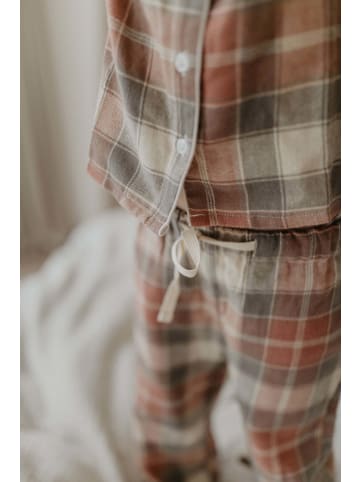 leevje Pyjama Set aus Flanell in red green checked