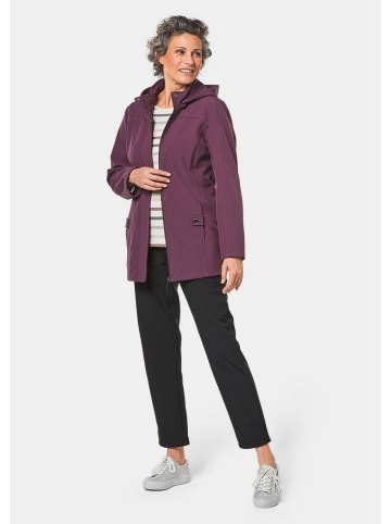 GOLDNER Softshelljacke mit Kapuze in aubergine