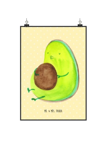 Mr. & Mrs. Panda Poster Avocado Pfeifen ohne Spruch in Gelb Pastell