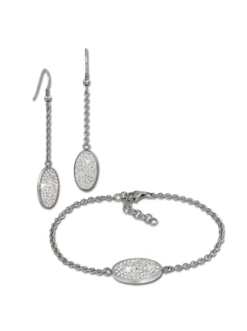 Amello Schmuckset Silber Edelstahl (Stainless Steel)