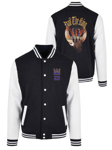 Mister Tee College Jacket in blk/wht