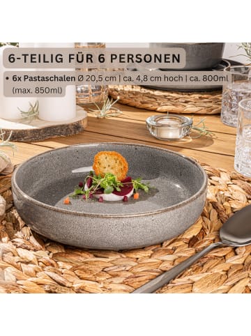 Sänger Pastaschalen Set Kairo Graphit - 6 teilig aus Steingut