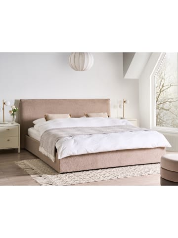 Beliani Doppelbett LAVAUR in Beige - (W) 203 x (H) 100 x (L) 220 cm