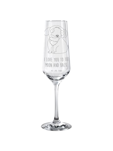 Mr. & Mrs. Panda Sektglas Hund Entspannen mit Spruch in Transparent