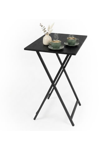 relaxdays Beistelltisch in Schwarz - (B)48 x (H)66,5 x (T)36 cm