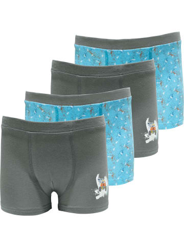 Erwin Müller Single-Jersey Jungen-Pants 4er-Pack in capriblau/grau