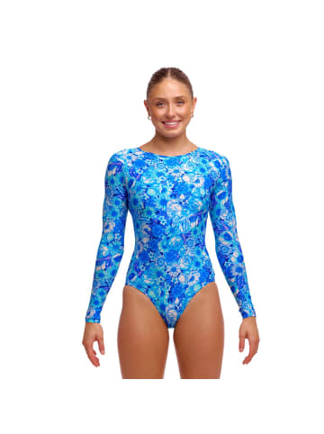 Funkita Bloom Shakalaka langarm, chlorresistent mit Reißverschluss in blau