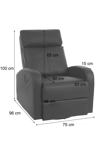 MCW Fernsehsessel A54 Premium, drehbar, Wippfunktion, Kunstleder braun