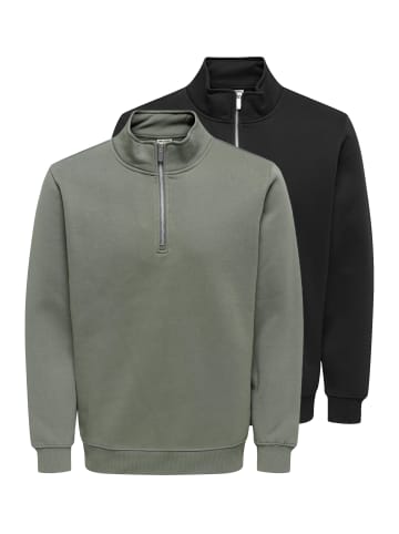 ONLY & SONS Sweatshirt Connor in Schwarz / grau