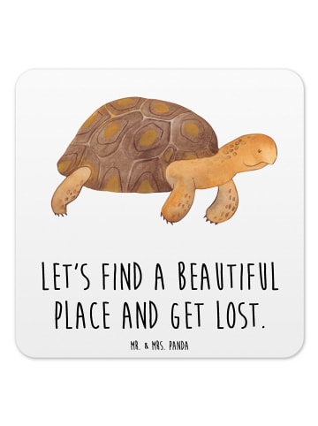 Mr. & Mrs. Panda Untersetzer für Gläser Schildkröte MHerzieren ... in Weiß