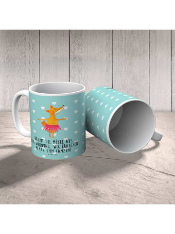 Mr. & Mrs. Panda Kindertasse Fuchs Ballerina mit Spruch in Türkis Pastell