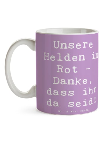 Mr. & Mrs. Panda Kaffeebecher Spruch Feuerwehrmann Helden mit Sp... in Lavendeltraum