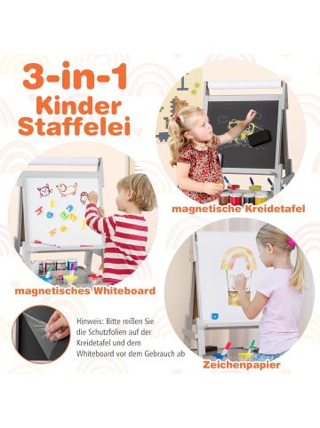 COSTWAY 3-in-1 Tafel Kinder in Grau