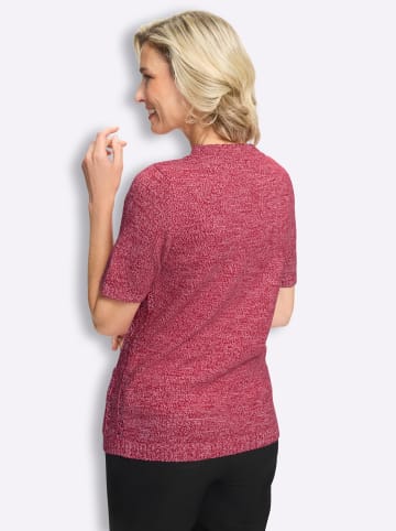 Sieh an! Strickjacke in rot-ecru-meliert