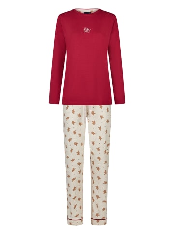 Happy Shorts Pyjama Christmas in bordeaux/ offwhite