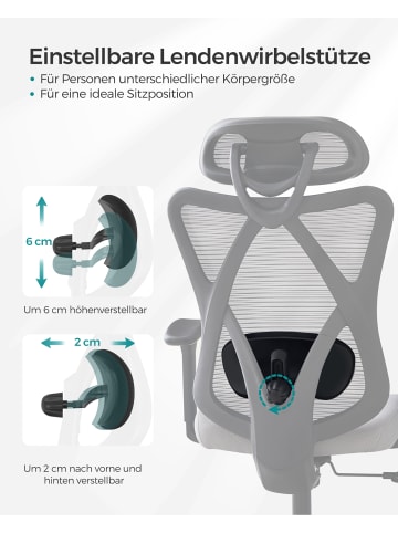 SONGMICS Bürostuhl Kime in Grau - (B)70 x (H)125 x (T)70 cm