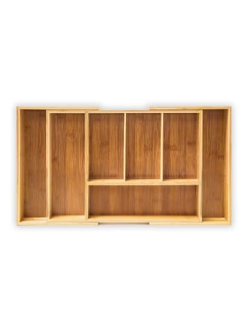 relaxdays Besteckkasten in Natur - (B)48,5 x (H)5 x (T)28 cm