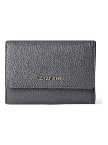 Lazarotti Bologna Leather Geldbörse Leder 14 cm in grey