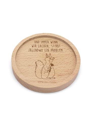 Mr. & Mrs. Panda Tischuntersetzer Eichhörnchen Blume mit Spruch in Transparent