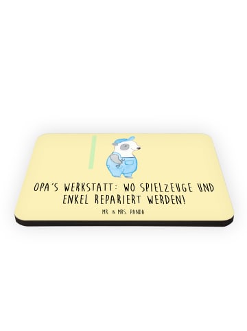 Mr. & Mrs. Panda magnet Großeltern Werkstatt mit Spruch in Gelb Pastell